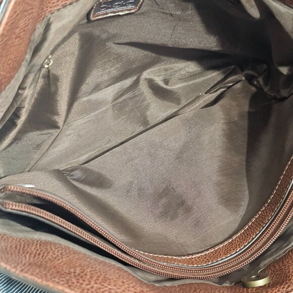 B.O.C Women's Olive & Brown Vinyl Shoulder Satchel Handbag Very Spacious Soft - Picture 14 of 15